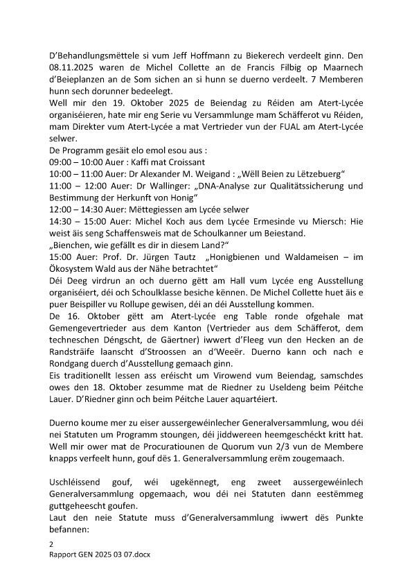 Rapport Generalversammlung 2025 2